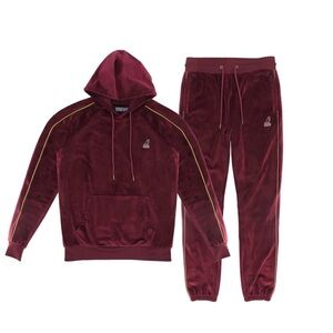 New! Kangol Velour Style Track Suit HOODIE size XL , PANTS size Large SUPER SOFT